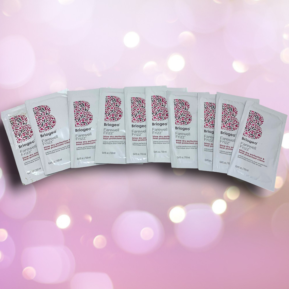 Lot 10 x Briogeo Farewell Frizz Blow Dry Heat Protectant Creme Samples 11.6 mL